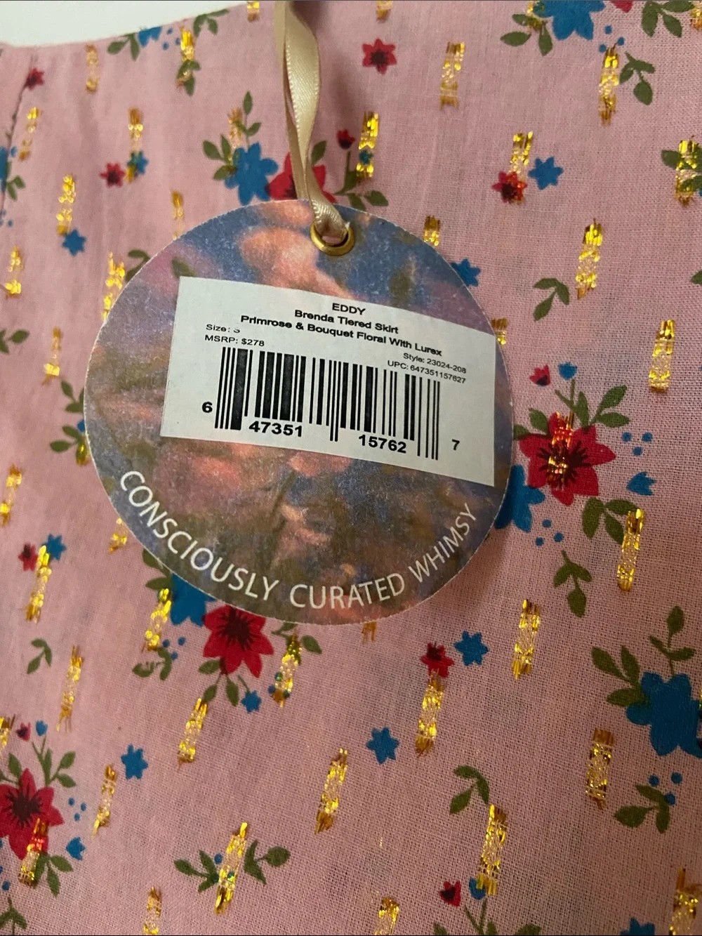 NWT Eddy Primrose and Floral Tiered Brenda Skirt Size Small